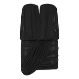 Adelita draped strapless dress