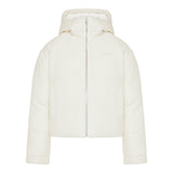 Hooded padded tweed jacket