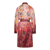Printed silk twill shirt dress