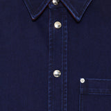 Reversible denim and flannel shirt