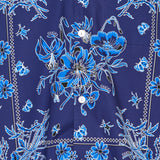 Printed cotton poplin bowling shirt