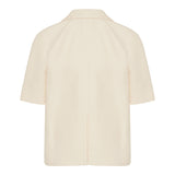 Horsebit leather-trimmed linen-canvas jacket