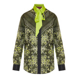 Floral bandana silk shirt