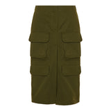 Embroidered cotton canvas skirt