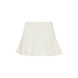 Flared wool mini skirt