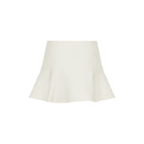 Flared wool mini skirt