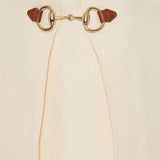 Horsebit linen canvas mini skirt