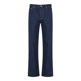 Straight-leg denim jeans