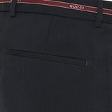 Wool trousers with selvedge detail