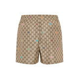 Printed technical poplin swim shorts