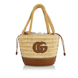 Woven mini bucket bag