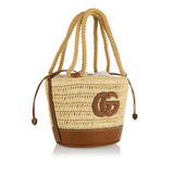 Woven mini bucket bag