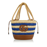 Woven mini bucket bag