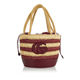 Woven mini bucket bag