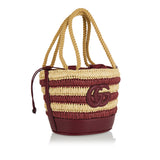 Woven mini bucket bag