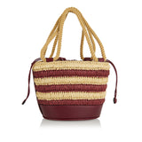 Woven mini bucket bag
