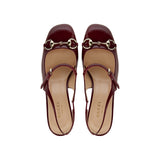 Horsebit leather mid-heel pumps