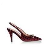 Horsebit velvet slingback pumps