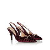 Horsebit velvet slingback pumps