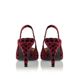 Horsebit velvet slingback pumps