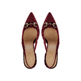 Horsebit velvet slingback pumps