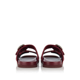 Slide sandals with buckles