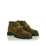 Horsebit suede ankle boots