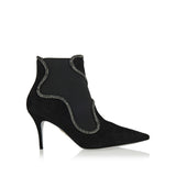 Crystal-trim suede ankle boots