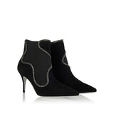 Crystal-trim suede ankle boots