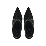 Crystal-trim suede ankle boots