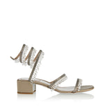 Crystal-embellished ankle-wrap sandal
