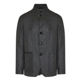 Il Conte leather-trimmed oasi cashmere jacket