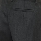 Cotton and wool pleated trousers