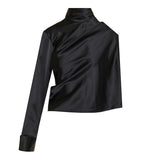 Off-Shoulder Satin Top