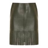 Fringed leather skirt