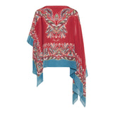 Asymmetric silk poncho top