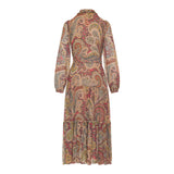 Paisley ruffled maxi dress