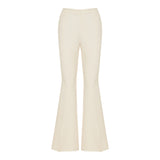 Wool-blend flared trousers