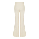 Wool-blend flared trousers