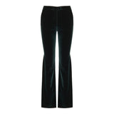 Flared velvet trousers
