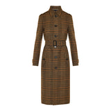 Prince of Wales long  wool coat