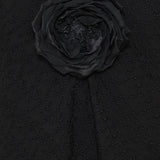 V-neck embroidered muslin dress