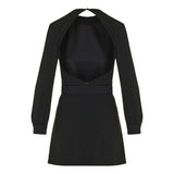 Backless sable mini dress