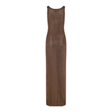 Ribbed-knit maxi dress