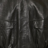 Leather bomber jacket
