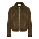 Suede bomber jacket