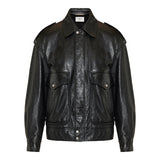 Oversized leather jacket