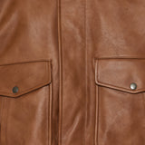 Leather and shearling bomber jacket