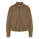 Checked zip-up bomber jacket