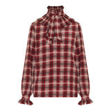 Checked silk blouse